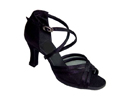FeatherLite Dance Shoes Heather Black Satin and Mesh