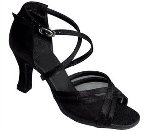 FeatherLite Dance Shoes Heather Black Satin